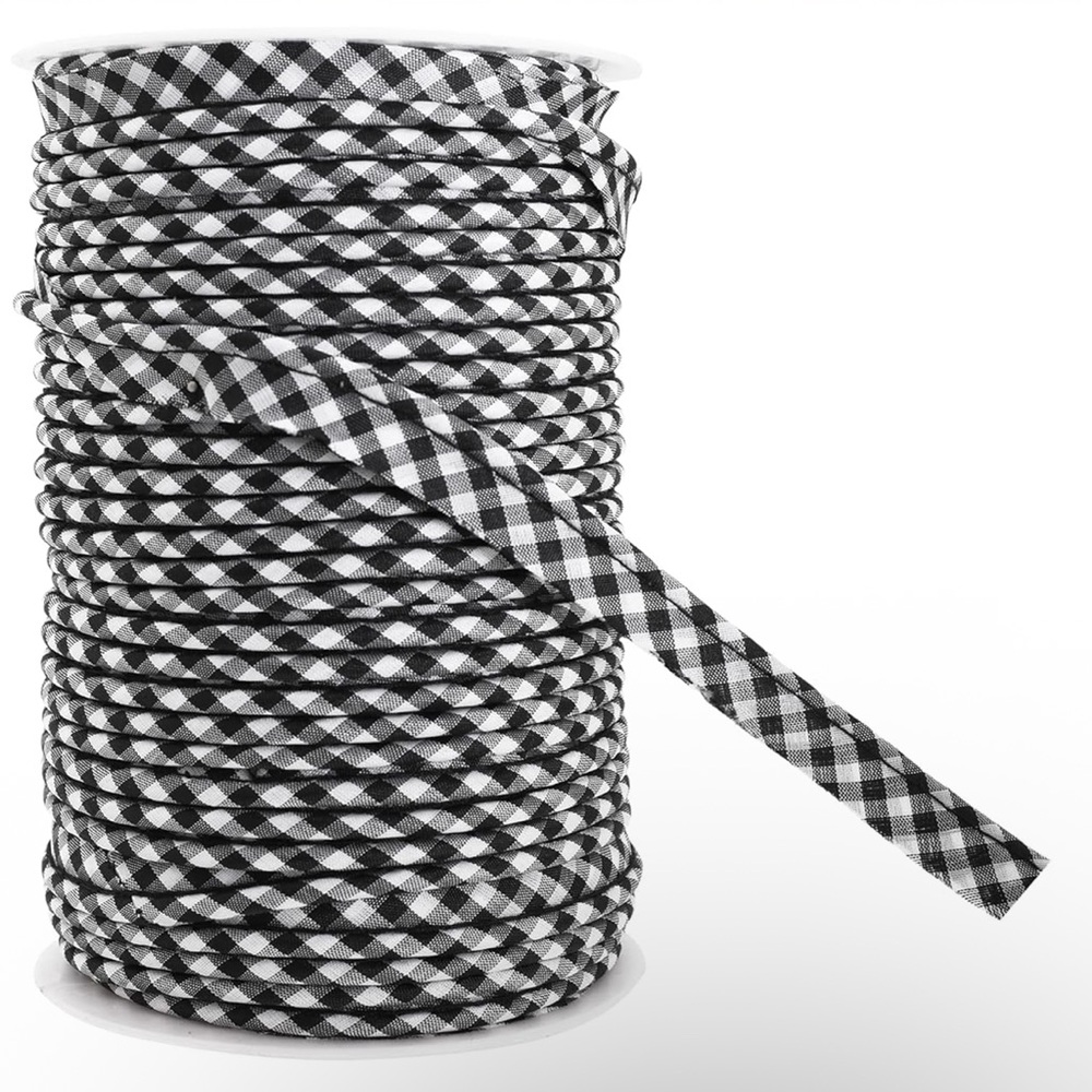 Mandala Crafts Gingham Maxi Piping Bias Tape with‎ Welting Cord - 1/2 Inch